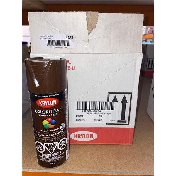 Krylon Color Max Gloss Leather Brown 6 x 340g