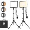 Image 1 : 2-Pack Photography Lighting Kit, NiceVeedi 22W LED Video Light Kit, 2900-7000K Dimmable Studio Light