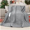 Image 1 : Electric Blanket Heated Blanket Throw - 50" x 60" Double Side Flannel Heating Blanket with 9 Heat Se