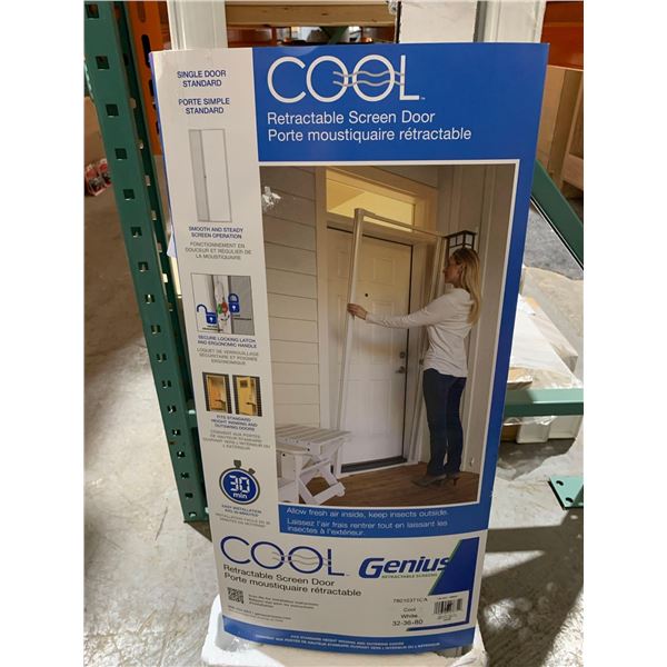 Genius Cool Retractable Screen Door White 32-36 x 80