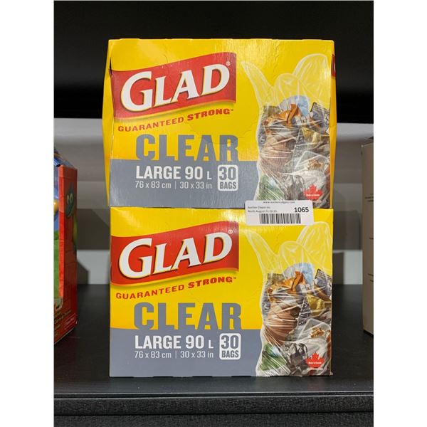 Clear Easy Tie Garbage Bags, 30 x 33 in, 30-Pack - Made in Canada - Lot of 2