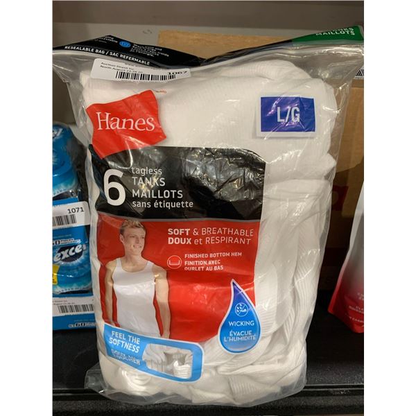 Hanes Men's Tagless Tanks - Comfort Soft - White - 6-Pack, ComfortSoft® Fabric Now Even Softer - Tag