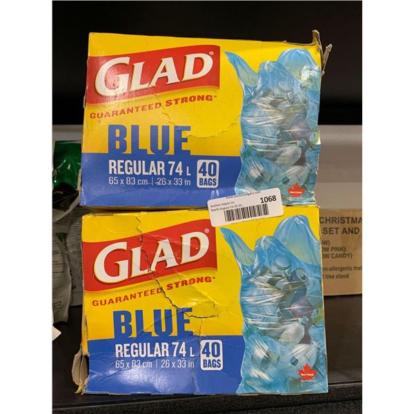 GLAD Regular Drawstring Recycling Bags, ForceFlex, Blue, 74-L, 40-pk