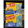 Image 1 : GLAD Regular Drawstring Recycling Bags, ForceFlex, Blue, 74-L, 40-pk