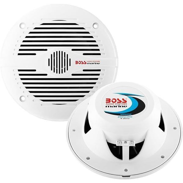 BOSS Audio Systems MR60W 200 Watt (Per Pair), 6.5 Inch, Full Range, 2 Way Weatherproof Marine Speake