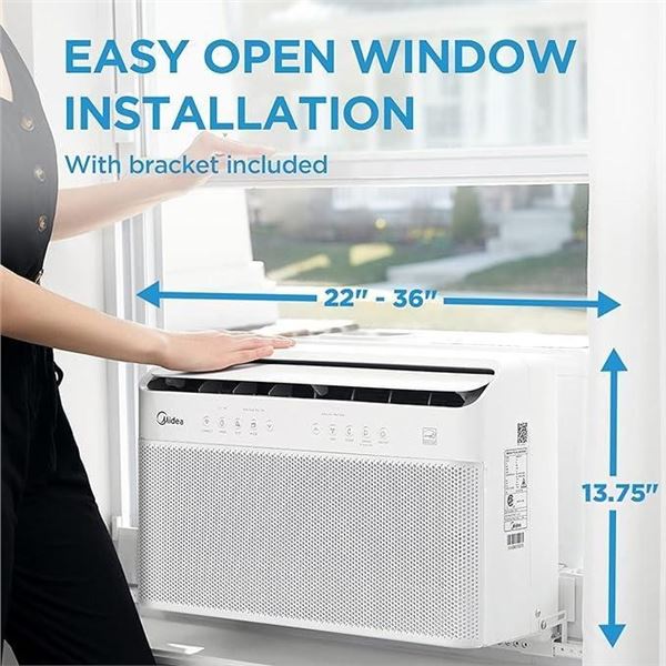 Midea 12,000 BTU U-Shaped Smart Inverter Air Conditioner–Cools up to 550 Sq. Ft., Ultra Qui