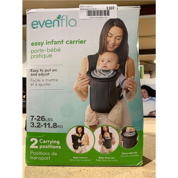 Evenflo Easy Infant Carrier - 7-26 lbs. 3.2-11.8 kg. 2 Carrying positions
