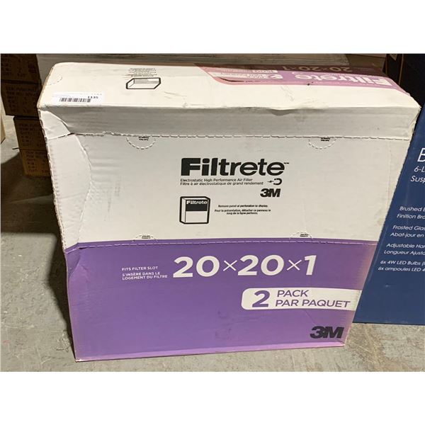 Filtrete 3M Electrostatic High Performance Air Filter 20x20x1 2 Pack