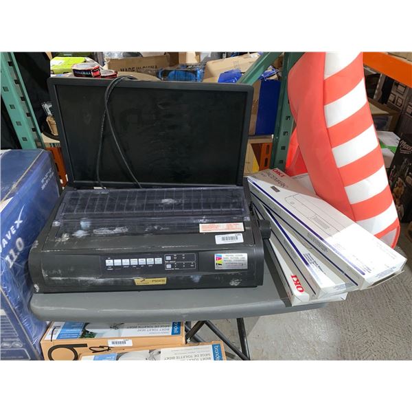 Activant PS0435 Dot Printer With Dell Monitor & 3 Oki Pacemark 3410 Ribbon Cartridges