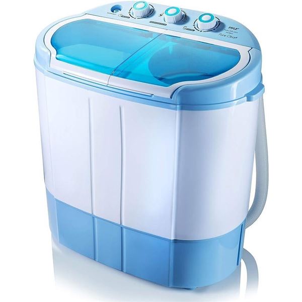 Pyle Portable 2-in-1 Washing Machine&Spin-Dryer-Convenient Top-Loading Easy Access,Energy&Water Effi