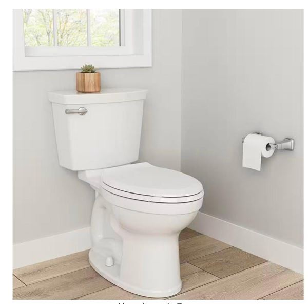 American Standard Champion Two-Piece 1.28 GPF Single Flush Elongated Chair Height Toilet with Slow-C