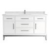 Image 1 : Gluckstein Crosby 60 inch white Vanity Sink Combo Cabinet 60 x 21 x 34 inches in box
