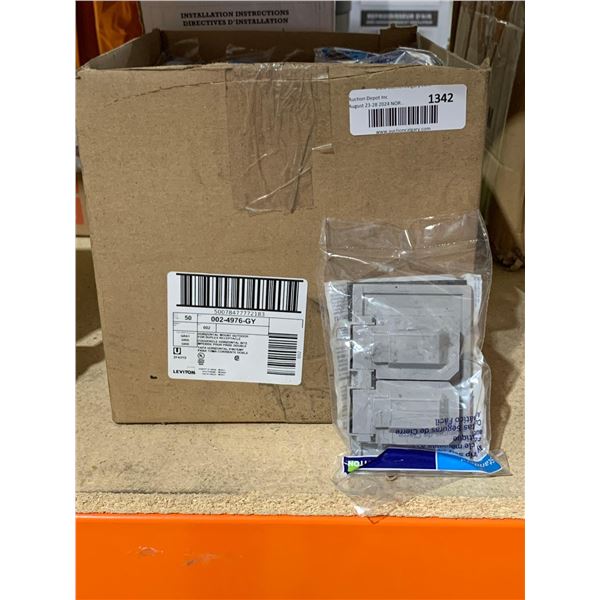 Leviton Standard Easy Grip Self Closing Cover Horizontal Mount Outdoor For Duplex Receptacle Case Lo