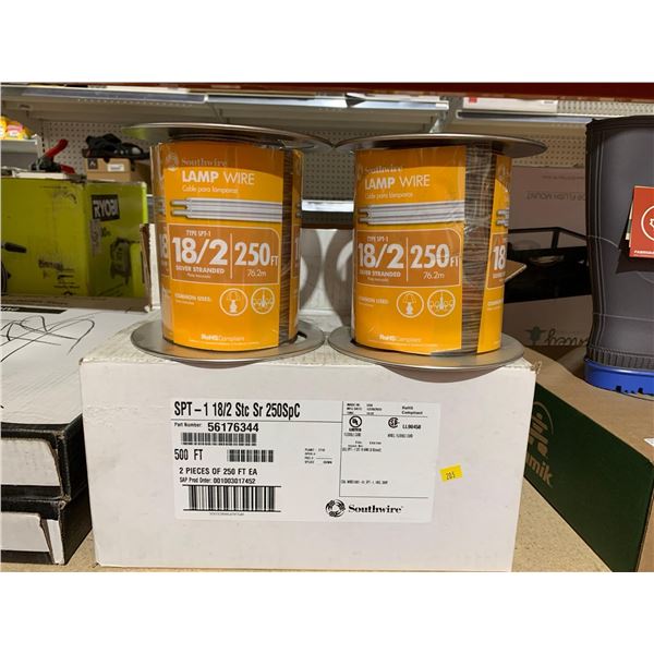 Southwire Lamp Wire Type SPT-1 18/2 Silver Stranded 250ft x's 2