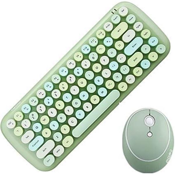 Mofii Sweet Keyboard Mouse Combo Mixed Color 2.4G Wireless Keyboard Mouse Set Circular Suspension Ke