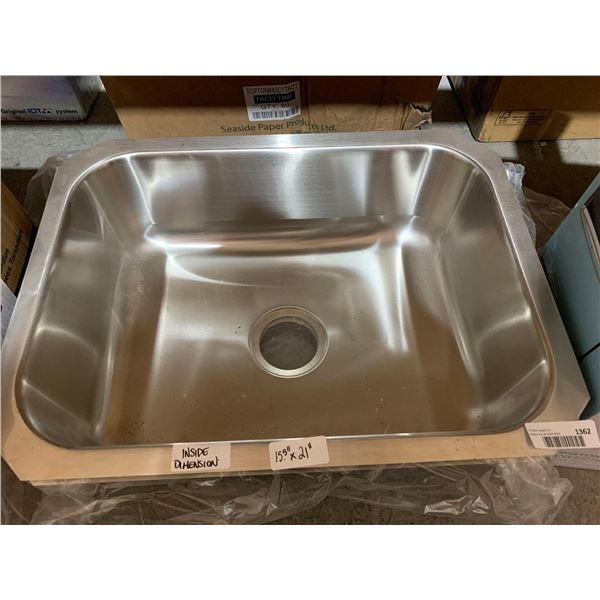 Drop In Stainless Steel Sink Inside Dimensions 15.5" x 21"