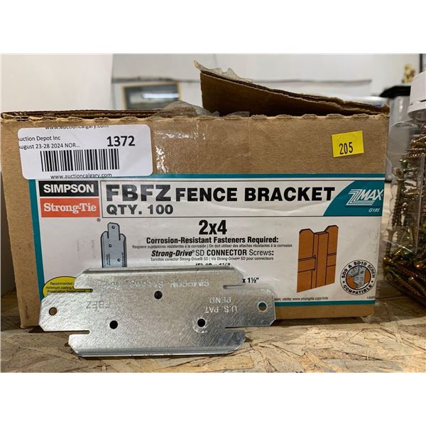 Simpson Strong Tie FBFZ Fence Bracket 2x4 100ct