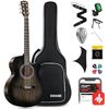 Image 1 : Donner 40 Inch Beginner Acoustic Guitar Cutaway Acustica Guitarra Bundle Kit with Pickup Free Online
