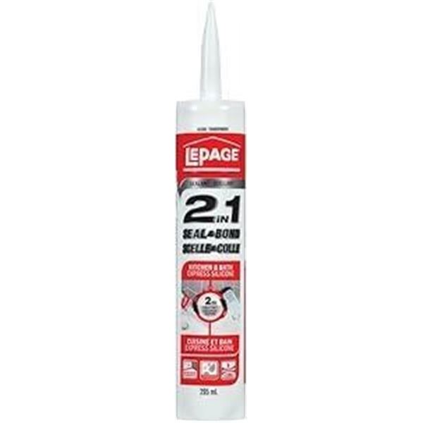 LePage 2In1 Seal & Bond Kitchen & Bath Express Silicone 12x295 ml
