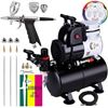 Image 2 : OPHIR Professional Airbrush Air Compressor & 3L Air Tank Kit with 0.3mm,0.5mm,0.8mm Nozzle Airbrush 