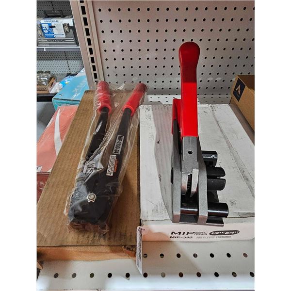 Gadget Deals Heavy-Duty Strapping Packing Tool Kit Ratchet Tensioner, Crimper Tool