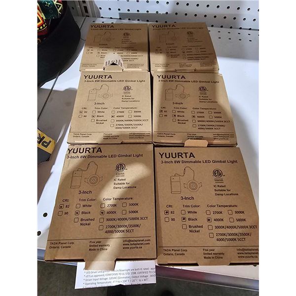 YUURTA  3 Inch 8W  LED Gimbal Lights - Lot of 6