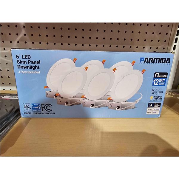Parmida 6" Slim panel downlight ceiling spot light led - 6 pack
