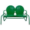 Image 1 : Northlight 2-Person Outdoor Retro Tulip Steel Double Glider Chair, Green