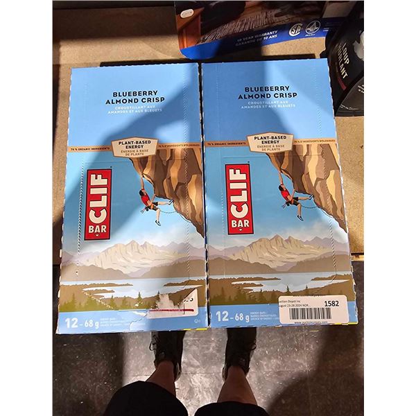 "Clif Bar Clifbar 12 Pack Blueberry Crisp, One Size" 2x(12x 68g)