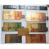 Image 1 : 12)  SET OF 6 MALASIAN GOLD FOIL BANKNOTES, 1, 5,