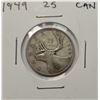 Image 1 : 19)  CANADIAN 1949 QUARTER DOLLAR COIN, 80%  SILVE