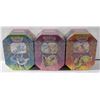 Image 1 : LOT OF 3 SEALED POKEMON GX TINS 4 PACKS PER TIN