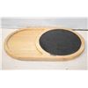 Image 1 : HEAVA WOOD TRAY WITH SLATE CUTTING BOARD