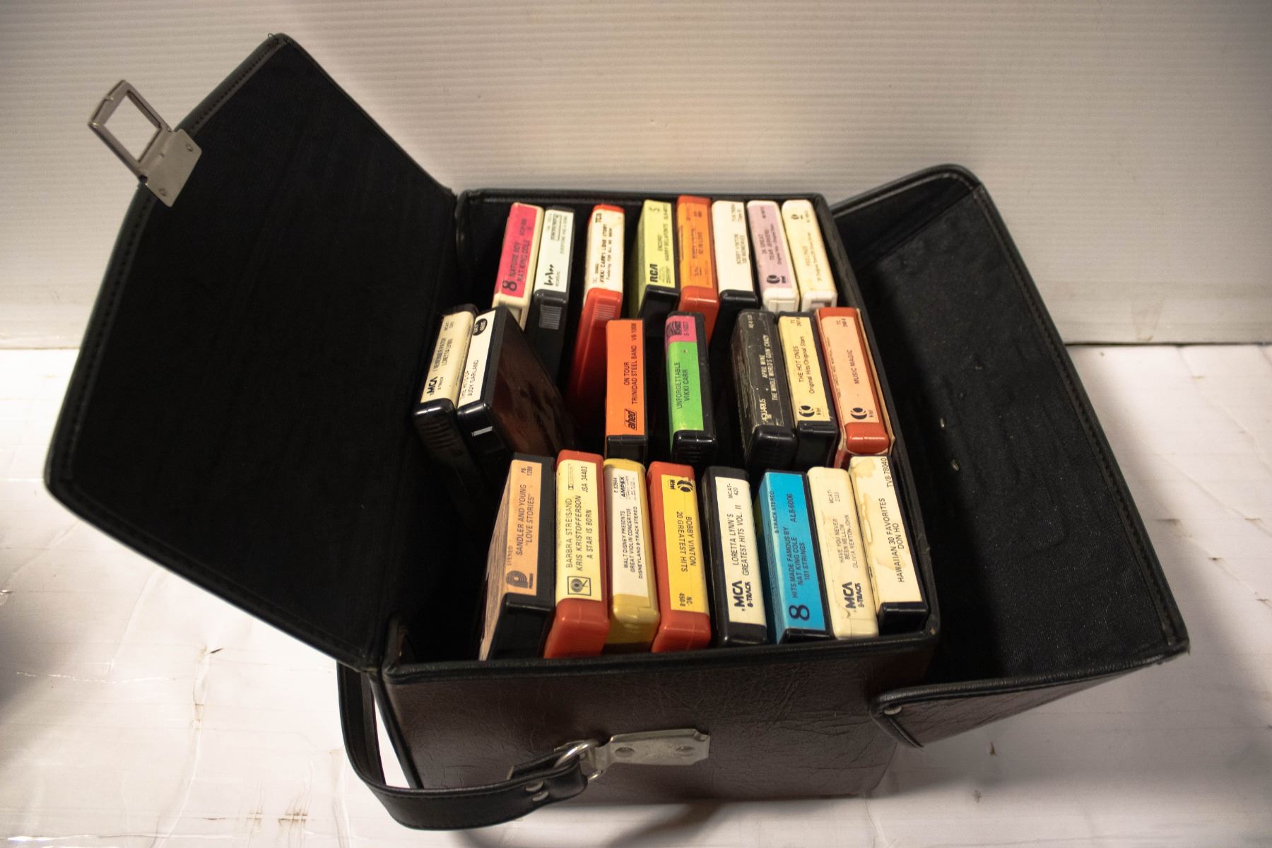 Eight Track Case VINTAGE 8-TRACK TAPES (24) W/ CARRY CASE