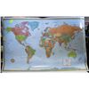 Image 1 : 50 INCH X 32 INCH LAMINATED WORLD MAP