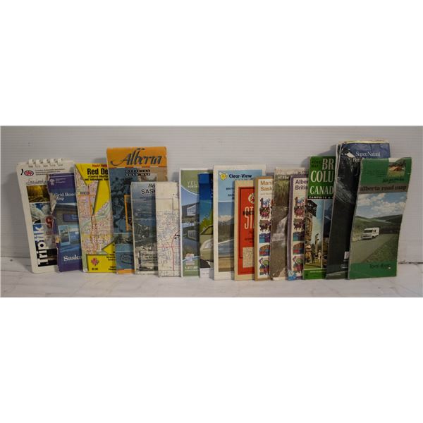 ASSORTED VINTAGE MAPS OF WESTERN CANADA