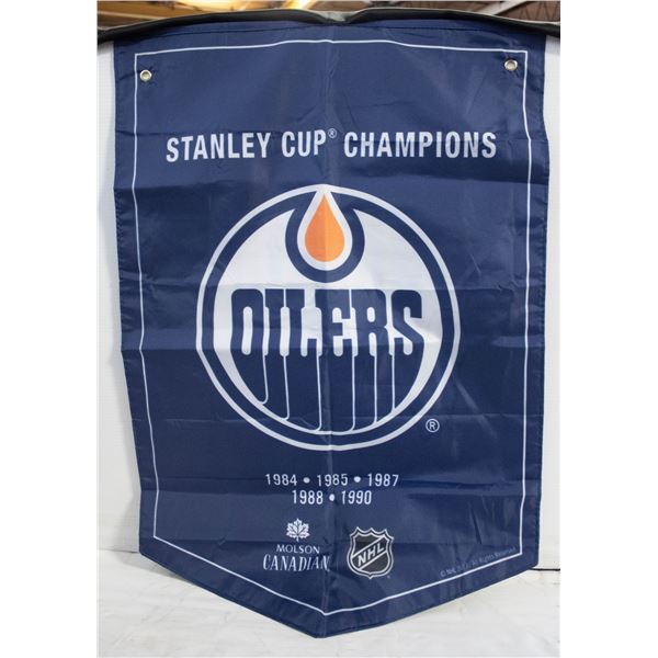 OILERS 5 STANLEY CUP BANNERS