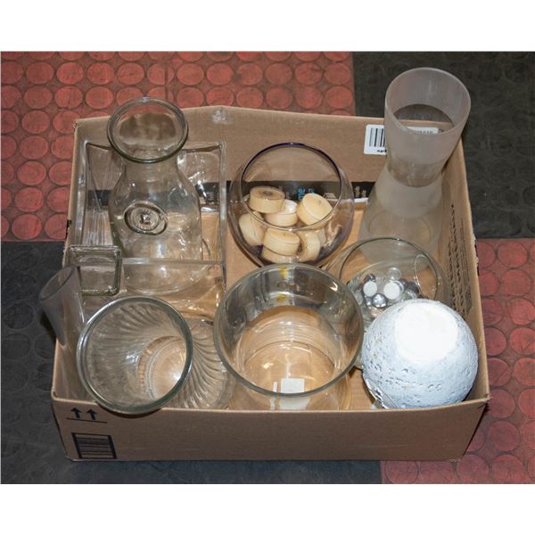 DECORATIVE GLASS JARS AND VASES