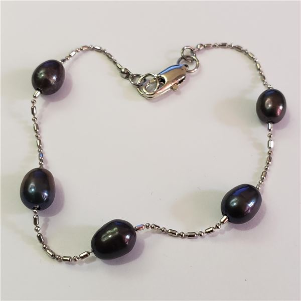 JP974-158 SILVER FRESHWATER PEARL BRACELET
