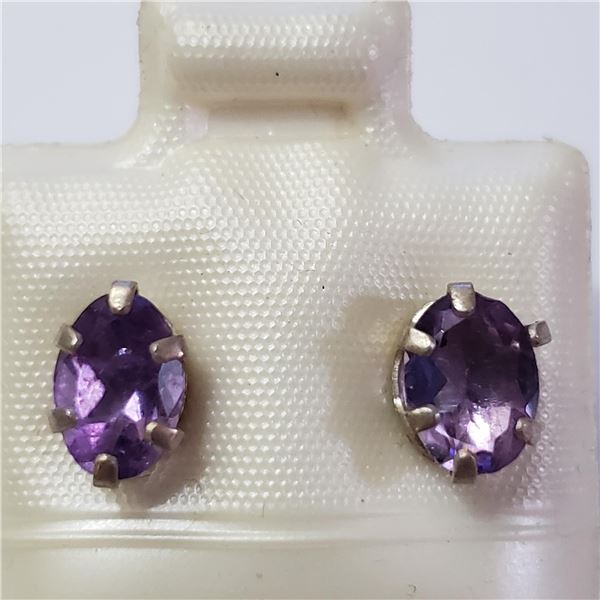 JP974-187 SILVER AMETHYST EARRINGS