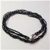 Image 1 : JP974-151 SILVER BLACK SPINEL NECKLACE