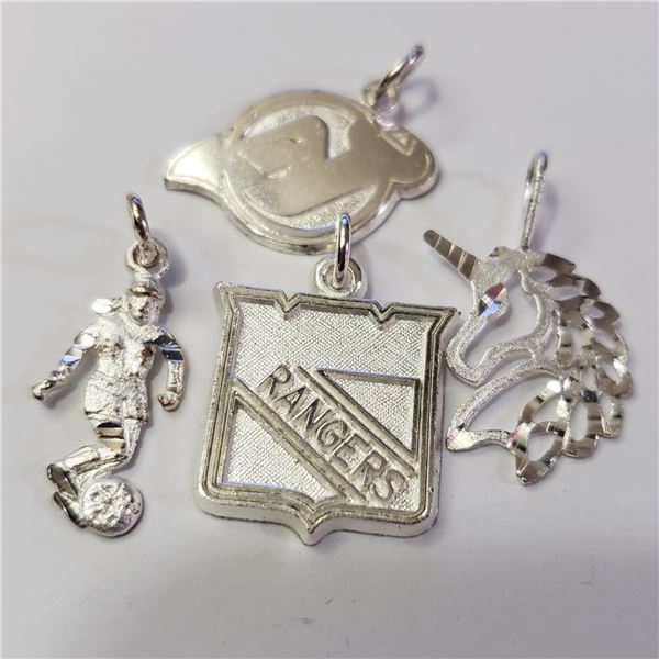JP974-184 SILVER PACK OF 4 PENDANTS