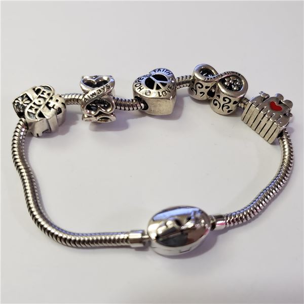 JP974-182 SILVER PANDORA STYLE  BRACELET