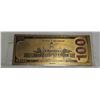 Image 2 : AMERICAN $100 GOLD GILDED COMMEMORATIVE BILL