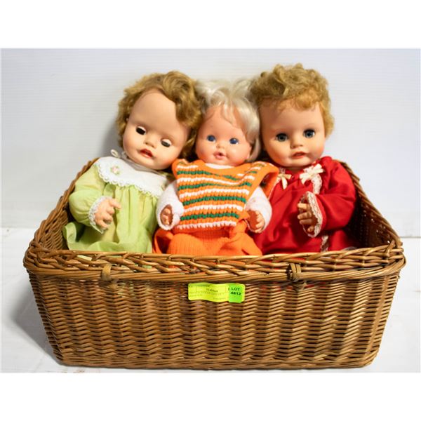 VINTAGE DOLLS- LOT OF 3 ASSORTED
