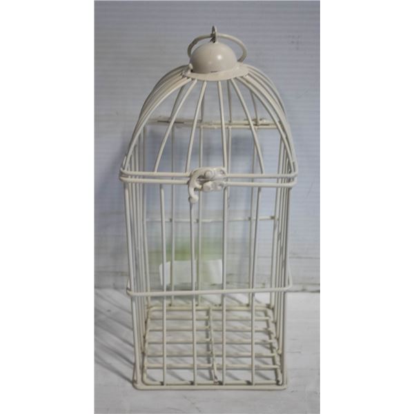 WHITE WIRE BIRDCAGE