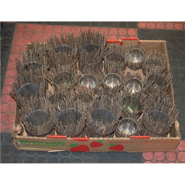 FLAT OF UNUSED TEALIGHT CANDLE HOLDERS WOOD ACCENT