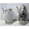 Image 1 : 2X VTG GENUINE PEWTER TOP GERMAN ETCHED