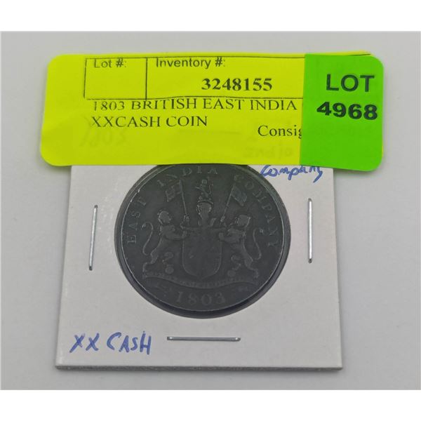 1803 BRITISH EAST INDIA COMPANY XXCASH COIN