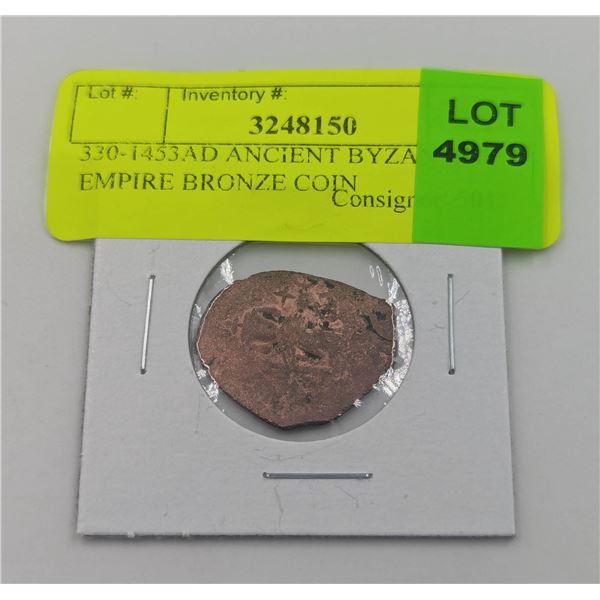 330-1453AD ANCIENT BYZANTINE EMPIRE BRONZE COIN